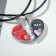 Kulons on the lace "Uenubles" hearts, love me, black-red color, 45 cm