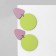 Earrings Metal "brightness" geometry, circle, color pink-green in silver