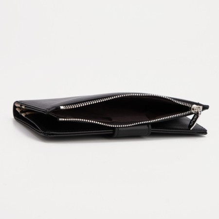 Women's wallet on the button, black color-3