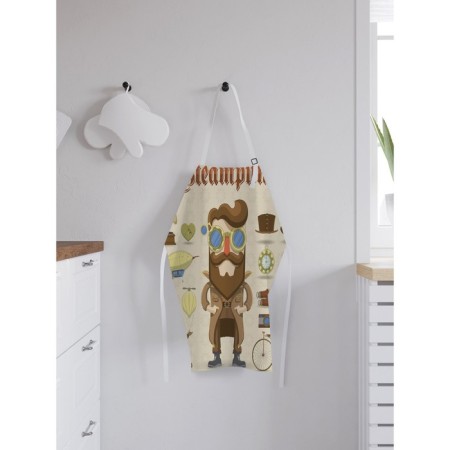Apron kitchen with a photo print "Man in the style of steampunk", adjustable, size OS-1
