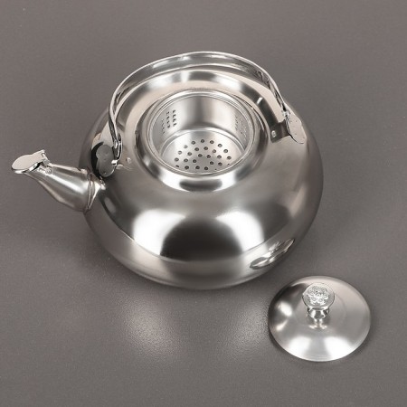 Gretel stainless steel teapot, 1.6 liters, metal sieve, chrome color-5