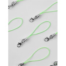 The basis for a keychain on a thread, with a carbine, 6 cm, green, silver, price for 1 piece