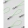 The basis for a keychain on a thread, with a carbine, 6 cm, green, silver, price for 1 piece