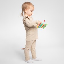 Set (longshit and trousers) for Minaku girl, beige color, height 80-86 cm