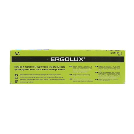 Battery Alkalin Ergolux, AA, LR6-12Box (LR6 BP-12), 1.5V, set of 12 pcs.-1