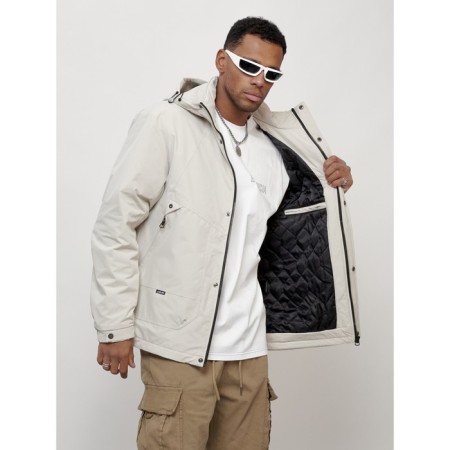 Male spring jacket, size 52, light gray color-8