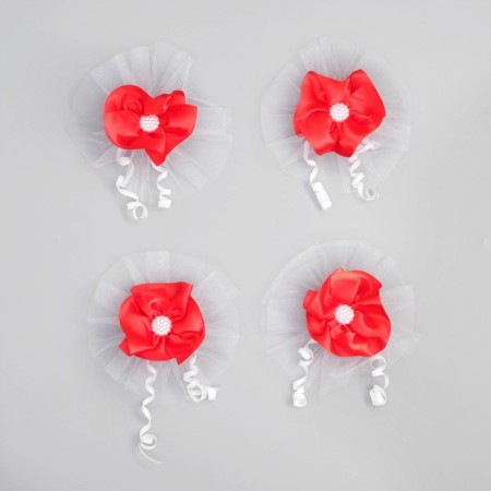 Bows for pens "chamomile", red, 4 pcs-3