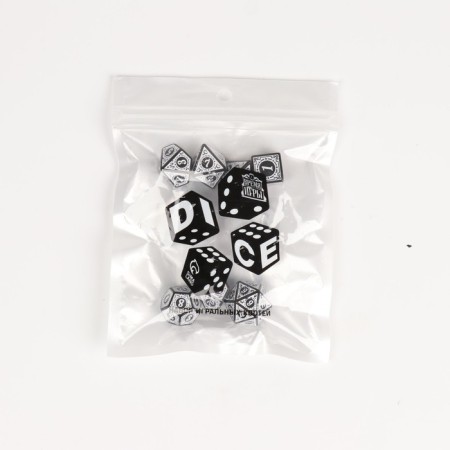 Cubes set for D&D (Dungeons and Dragons, DND) "Game time", Series: D&D, 7 pcs, white-1
