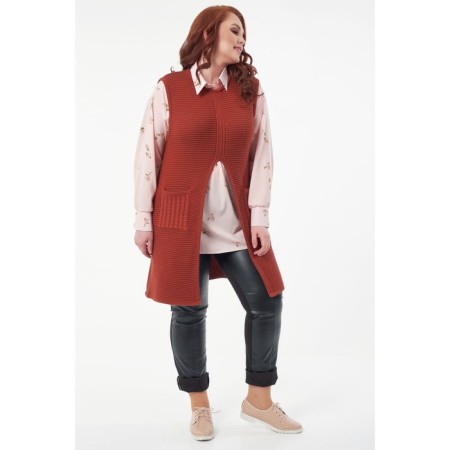 Women's vest, size 52, brown color-1