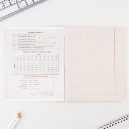 An objective note 48 sheets, A5, Cosmos, with reference materials “September 1: Algebra”, cover coated cardboard 230 gr., Inner block in a cage 80 gr., Whiteness up to 80%, block No. 2-2