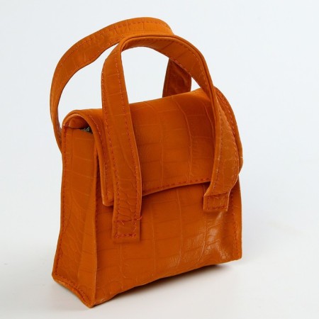 Crocodile doll bag, brown color-1