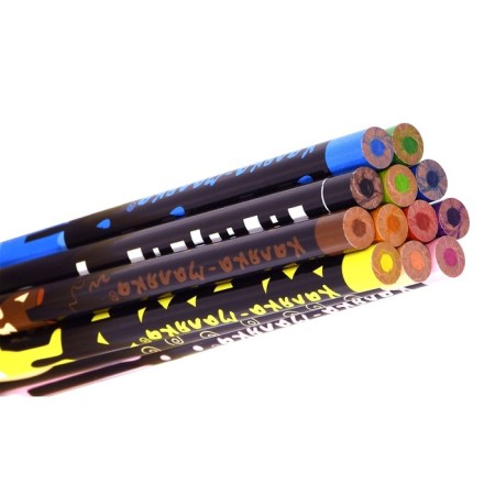 Pencils of 12 flowers "Kalyak-Malyak" with characters, round, with print-4