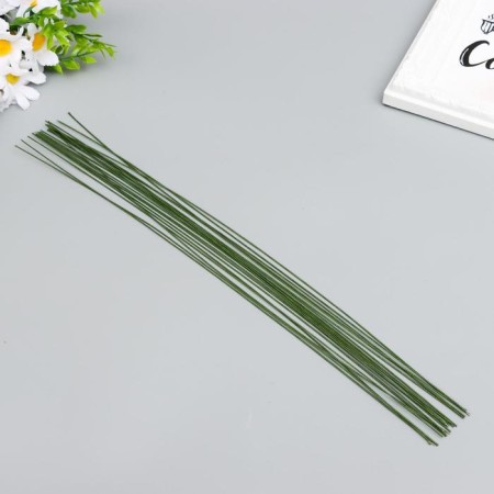 Wire for creativity "Florico" 0.95 mm, 20 pcs, 40 cm, in paper braid, green