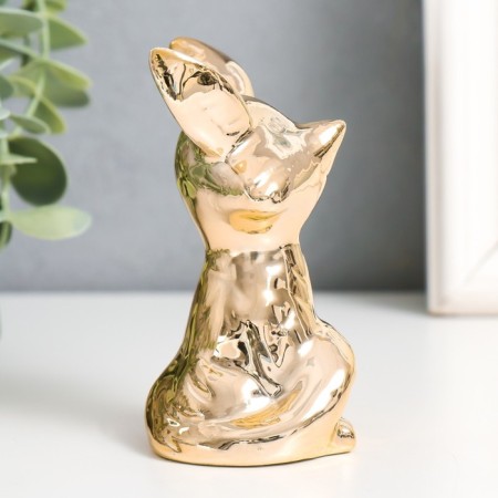 Souvenir Ceramics "Lisenok" gold 3.5x5x7.2 cm-3