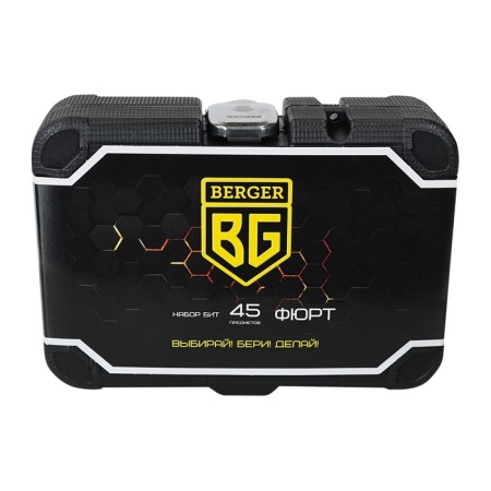 Набор бит с держателем BERGER BG2185, сталь S2, PH, PZ, SL, TORX, HEX, 45 предметов-1
