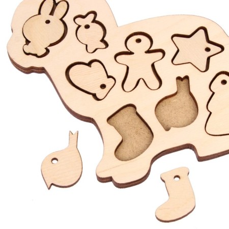 New Year's set for creativity. Wood painting "New Year at Bunny"-3