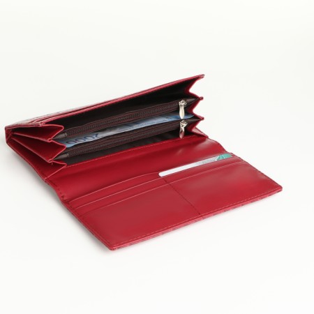 Women's wallet on magnets, burgundy color-3