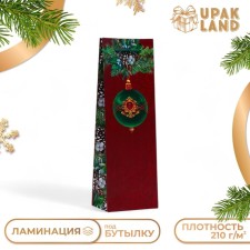 New Year. New Year's gift package for a bottle, packaging 