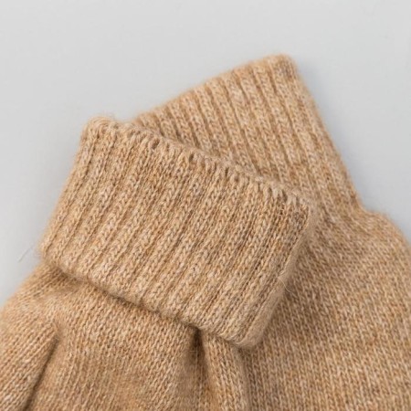 Women's mittens from Mongolian wool, beige color, size 17-19 (6.5-7.5)-1