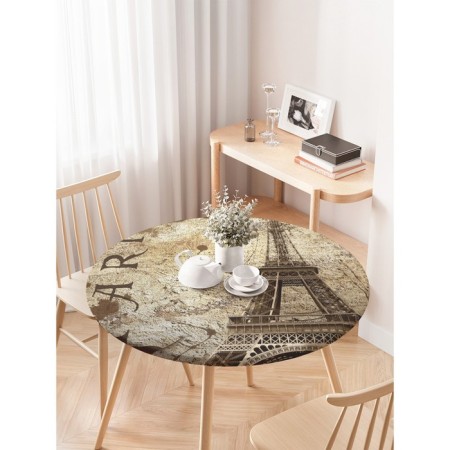 Tables on the table “Parisian Secrets”, round, oxford, elastic band, size 120x120 cm, diameter 75-100 cm-2