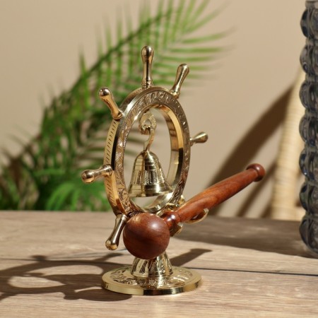 Carved "helm" double -sided, with a wooden pen 19x7.5x17.5 cm-1