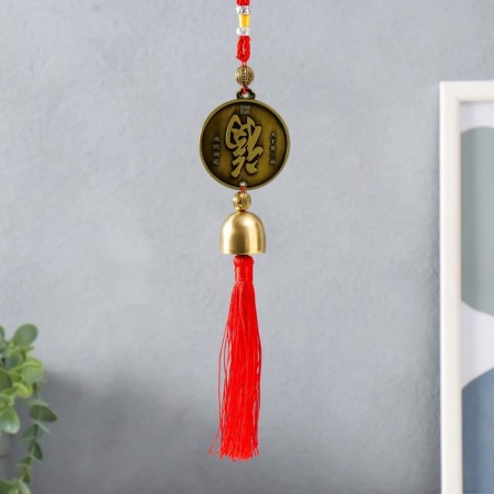 Metal bell "Hieroglyph - blessing" 1 bell d = 2.5 cm 37x5 cm