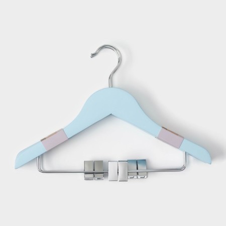 Shoulders - Ladoom hangers, 3 pcs, children, with clamps, 31.5 × 21.5 cm, blue color-4