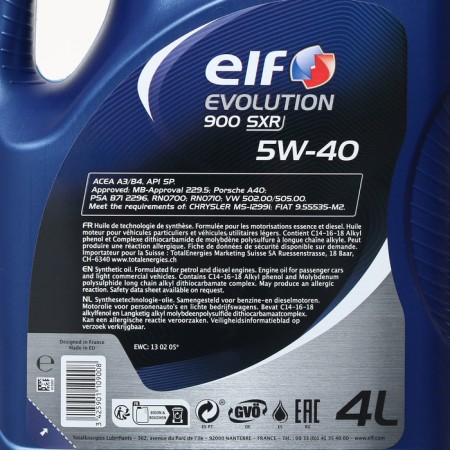 Motor oil ELF Evolution 900 SXR 5W40 A3/B4, SN/CF, synthetic, 4 liters-2