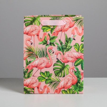 Package Gift Laminated Vertical, packaging, “Tropics and Flamingo”, MS 18 x 23 x 10 cm-1