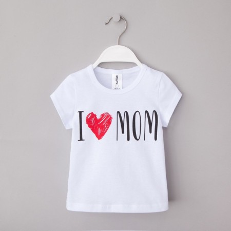 T-shirt Children's KAFTAN "Love MOM", White, height 110-116 (32)