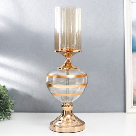 Summary Metal, glass for 1 candle "Elegant Cup" gold 42x17x17 cm-1