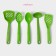 A set of kitchen supplies of the “Point”, 5 objects, green color