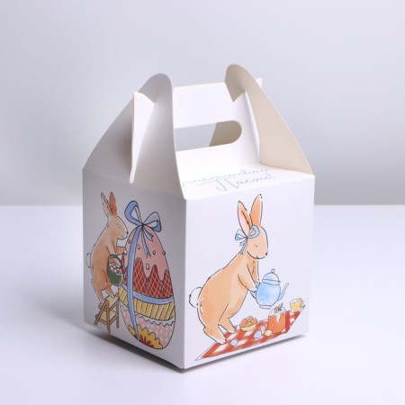 Confectionery box, packaging, "Happy Easter", 14 x 14 x 14 cm