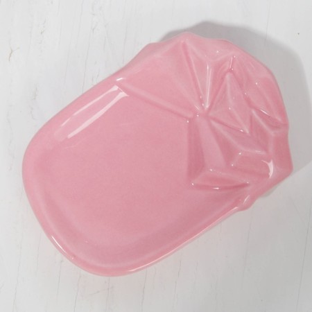 Soap dish "pink", ceramic, 12 x 8.5 cm-1