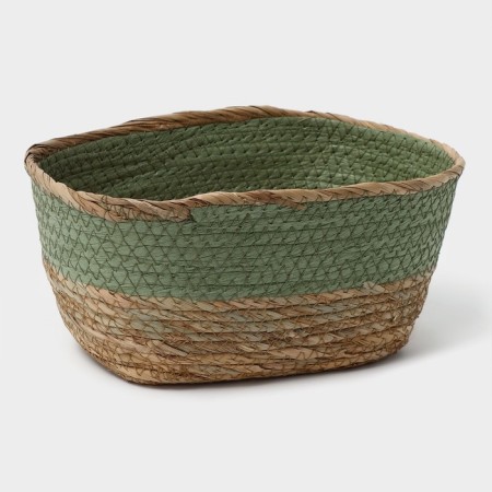 Basket for storage ladled handmade LADOOM "Leo", 25 × 18 × 12 cm, green color-3