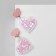 Acrylic earrings "heart" confetti, pink color