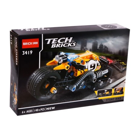 Designer with an inertial mechanism "Stuffing motorcycle", 140 parts-4