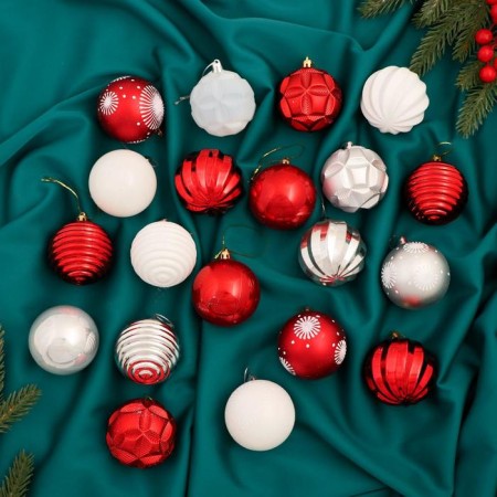 Set of balls plastic D-6 cm, 20 pcs "straw" mix