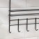Shelf with a holder for towels of a share, 6 hooks, black color