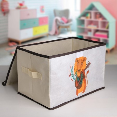 Stelly box for storage with a lid "Musical lion", 39 × 25 × 25 cm-1