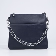 Bag Cross-Bodi with a zipper, blue color