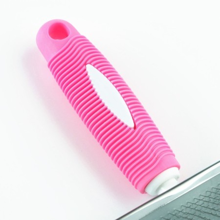 Pudder without drops with a corrugated rubber pen 9 x 15 cm, white-pink-3