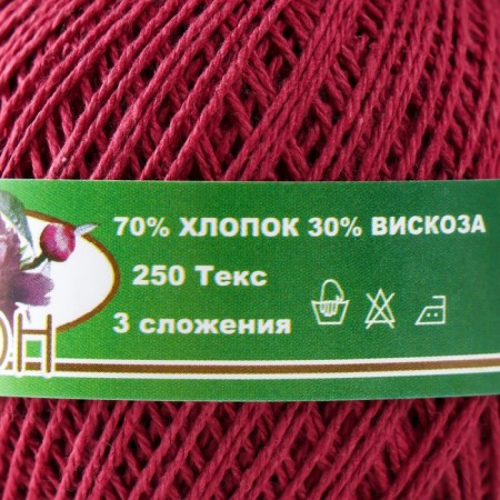 Knitting thread "Peony" 200m/50g 70% cotton, 30% viscose color 0905-3