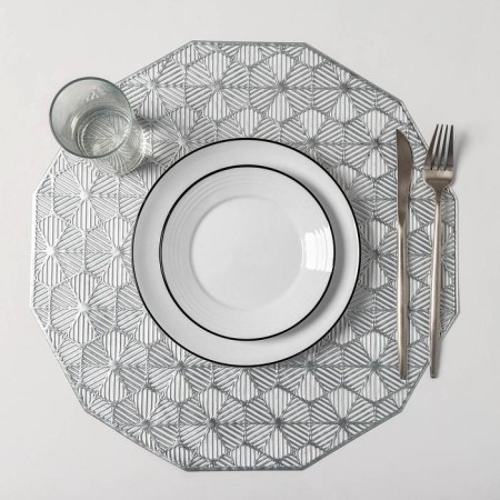 Set of serving napkins on the table "Hypnosis", 4 pcs, d = 38 cm, silver color-3