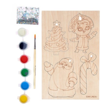 New Year's set for creativity. Wood painting "New Year's mood"-2