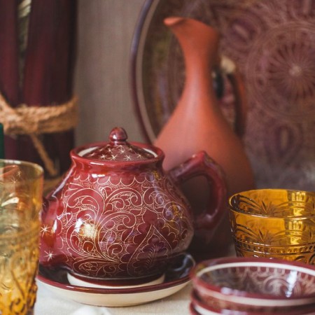 Rishtan ceramics "Patterns", 1000 ml, brown-4