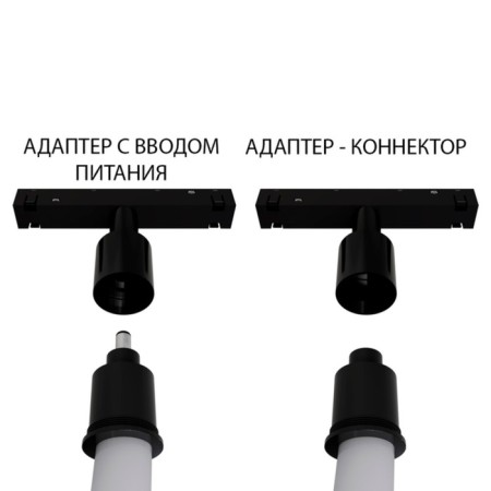 Supporter to the busbard (track) Linea Optima for the flexible neon Loop A492206, 1.6x12.7x1.8 cm, black-2