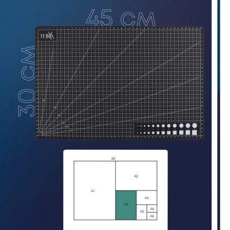 Mat for cutting, five -layer, 30 × 45 cm, a3, black color-2