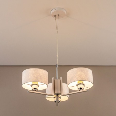 Suspended chandelier Citilux "Tilda" CL469130, 55x55x30 cm, 3x75W, E27, white color-9