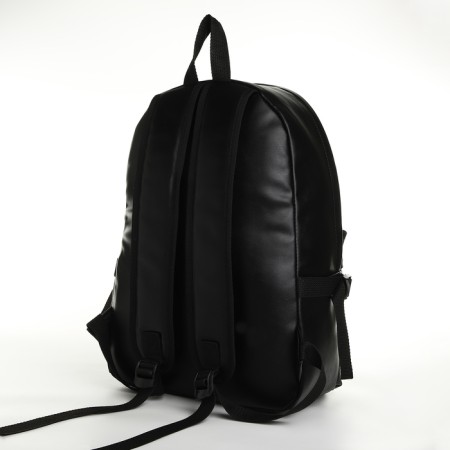 City backpack on a zipper, black color-3